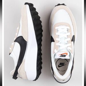 Nike Waffle Nav White and Tan Sneakers with Black Swoosh (Brand New)